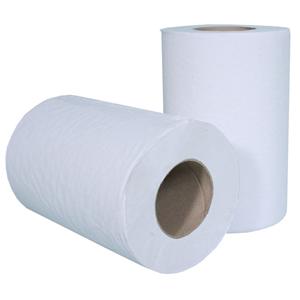 White 1 Ply Mini Centrefeed Roll - 120m (Case of 12 Rolls)